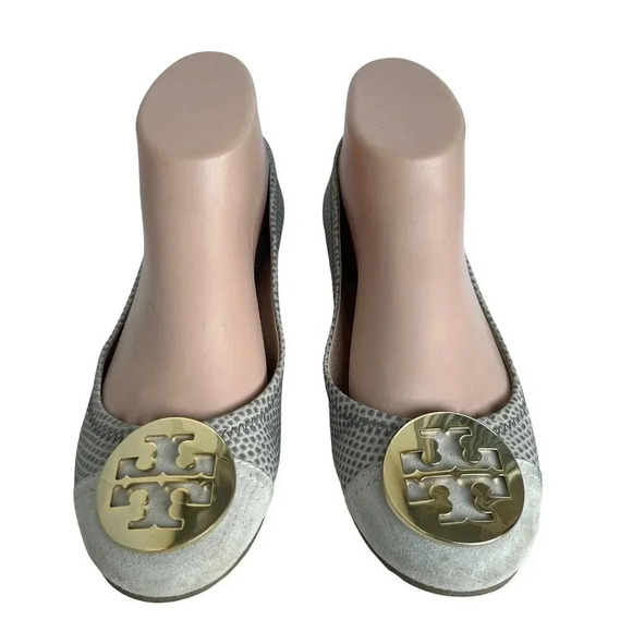 TORY BURCH Serena 2 Ballet Karung Montilla Snake Print Flats Size 6 M - Picture 1 of 8